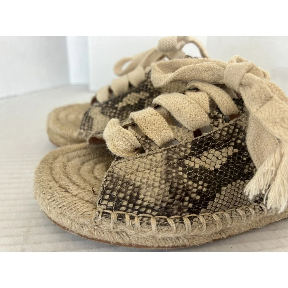 Mi.iM Animal Print Lace Up Espadrilles Sandals Slides Women's size 8